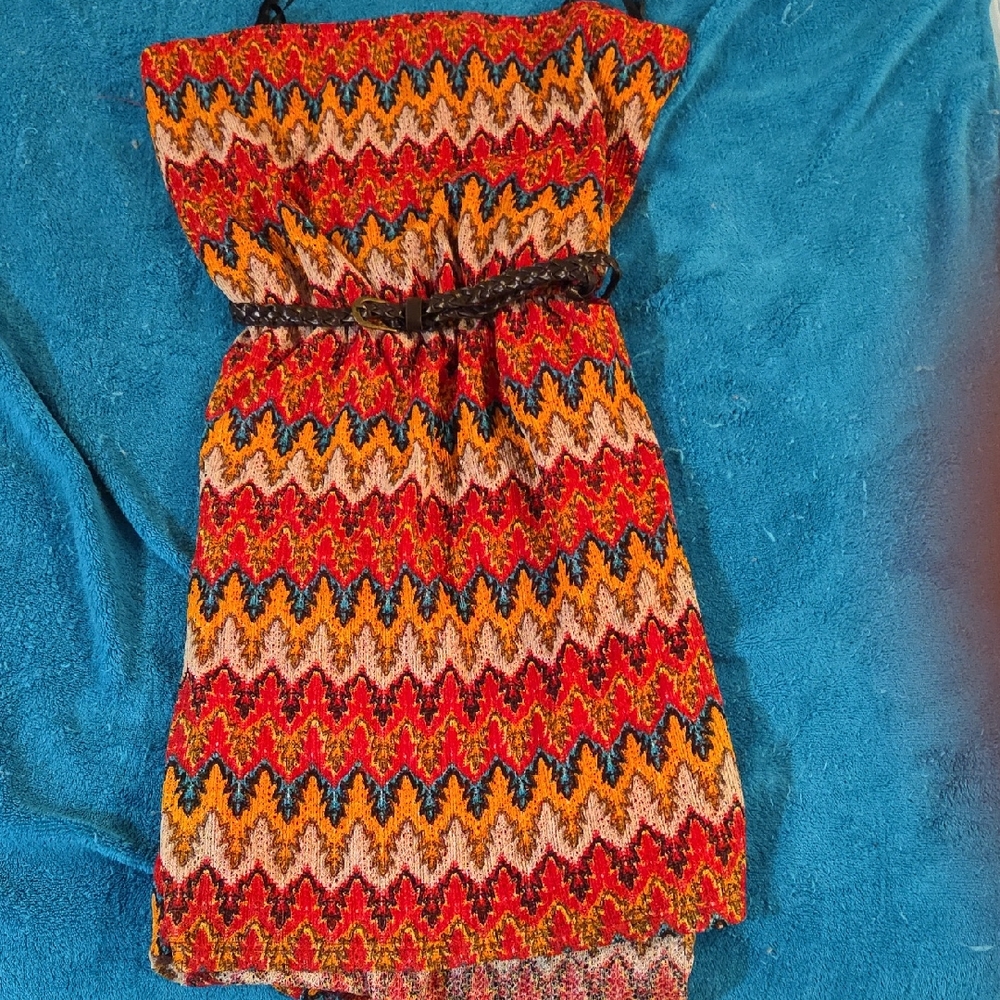 City Studio Colorful Strapless Dress